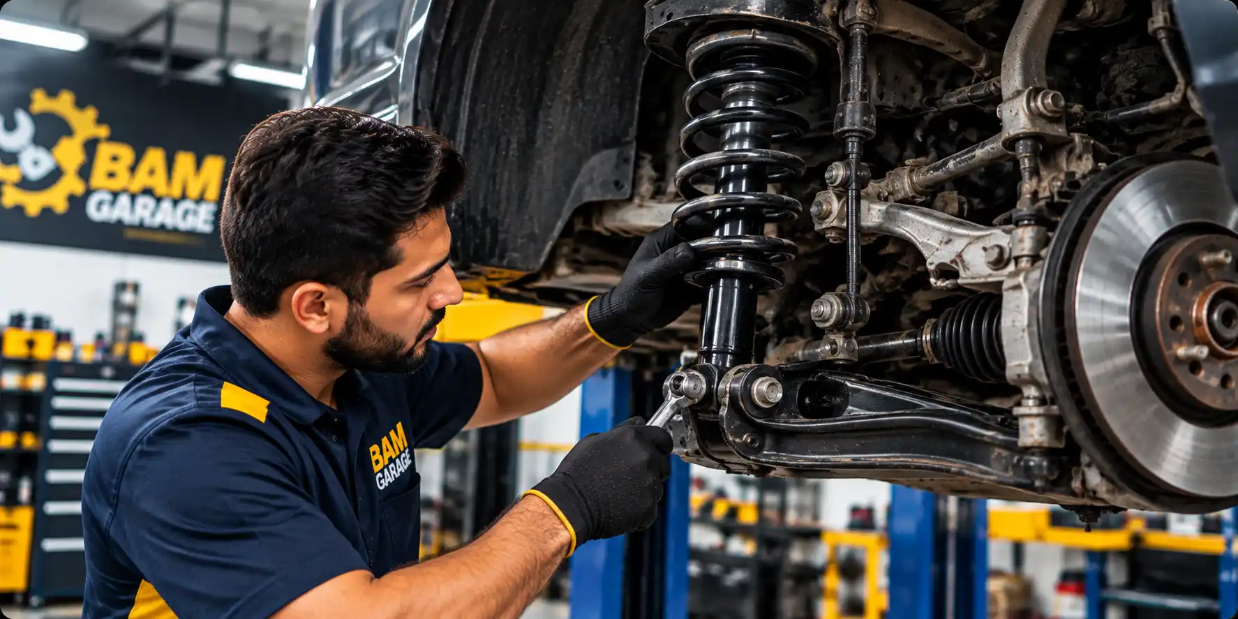 Vehicle suspension repair at BAM Garage